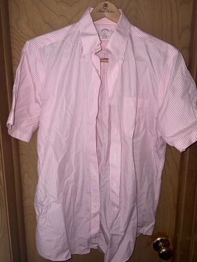 Brooks Brothers 346 Pink University Striped Button-Down Shirt